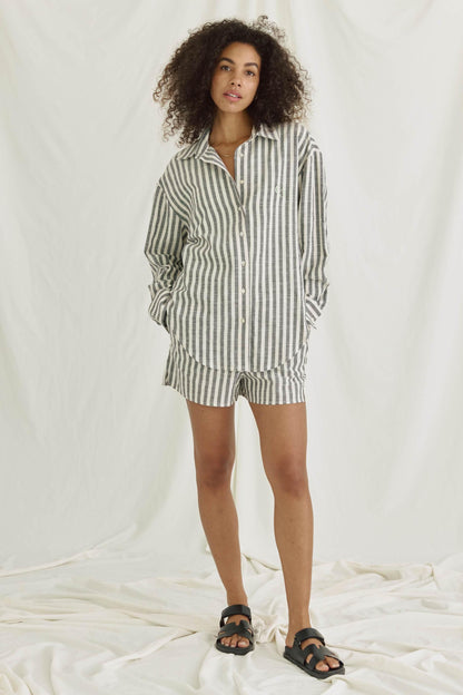 Gestreifte Bluse Mit Rückendetail