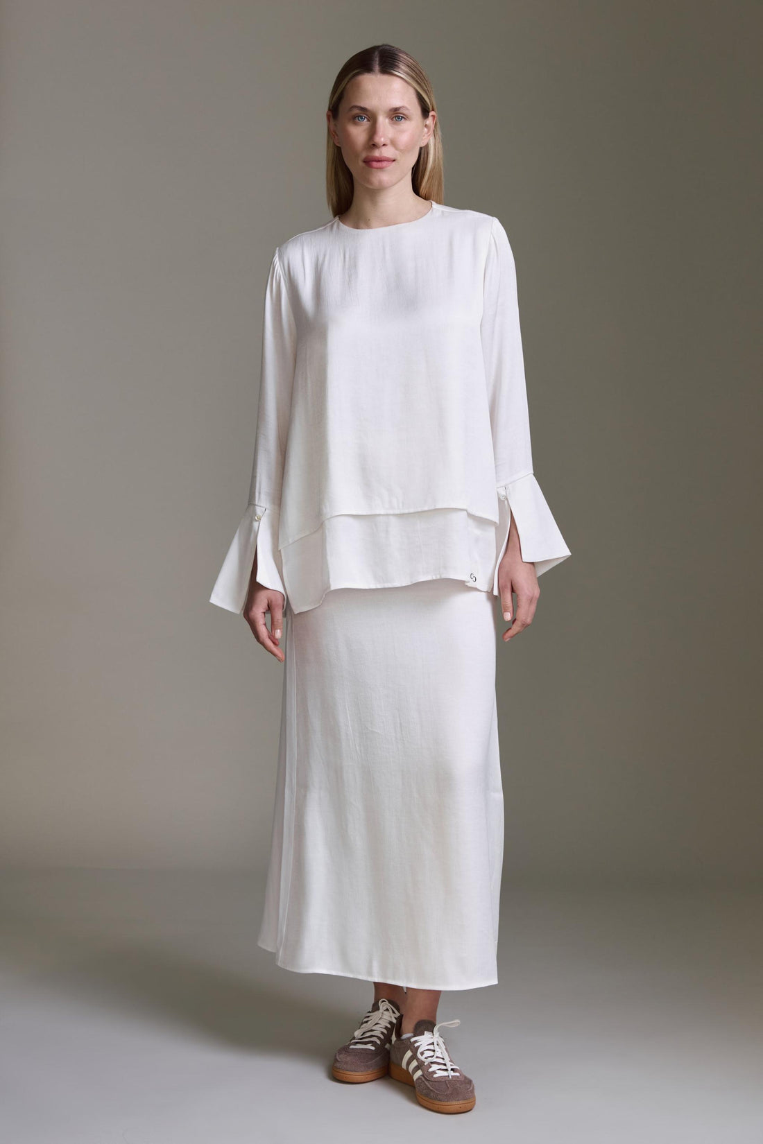 Gewaschene Bluse Mit Schlitzdetails