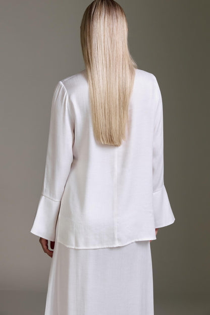 Gewaschene Bluse Mit Schlitzdetails