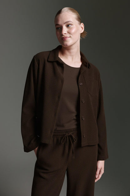 Cropped Cordjacke Mit Brusttasche Und Ärmeldetail