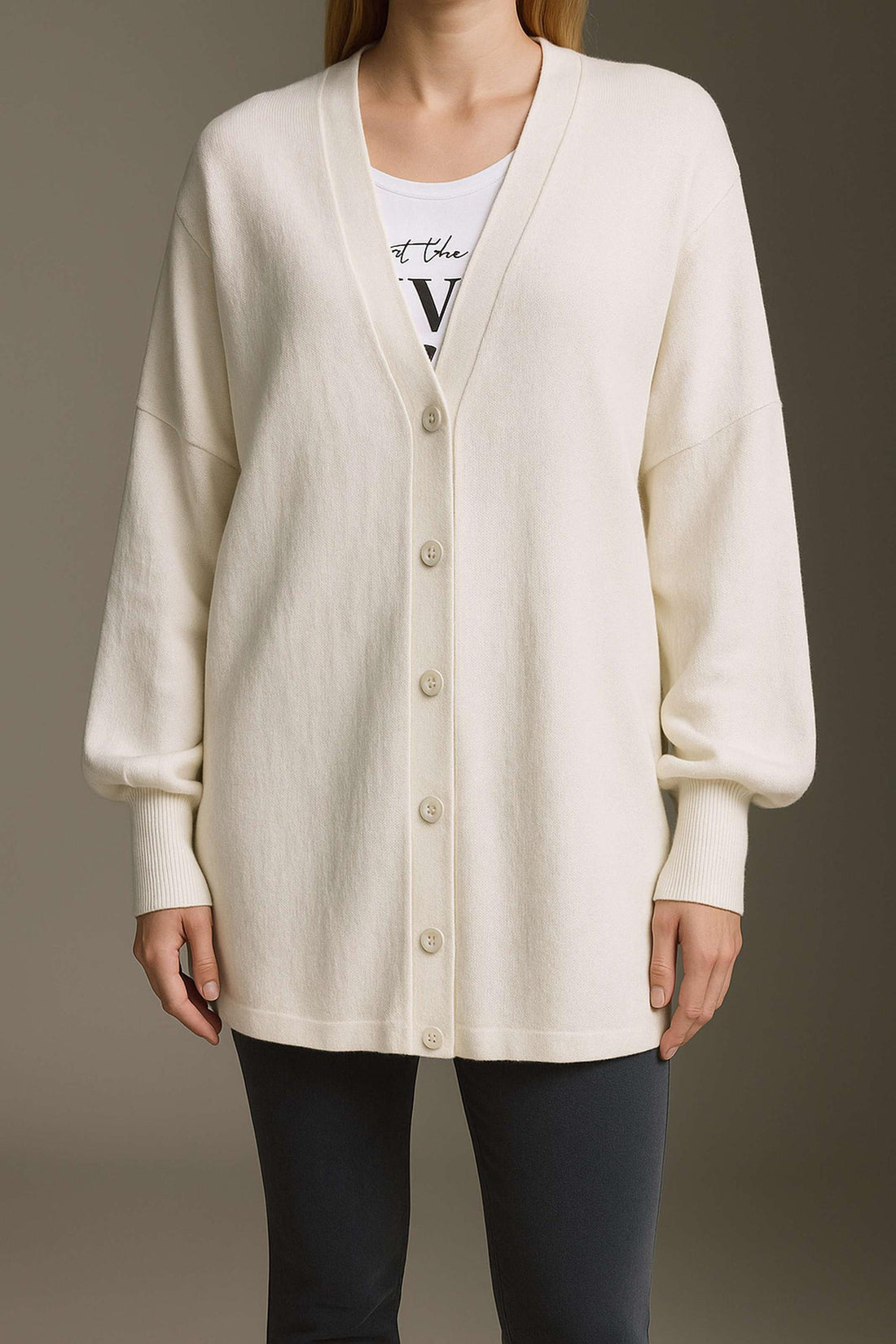 Cozy Cardigan Mit Ballonärmeln Und Besonderer Ärmelmanschette