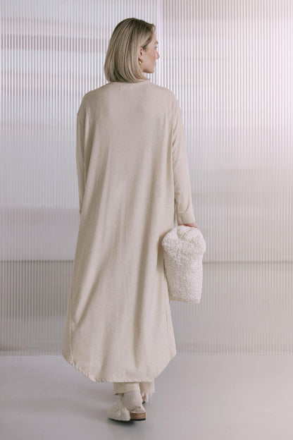 Softer Long Cardigan Mit Besonderem Saum Und Strickbündchen