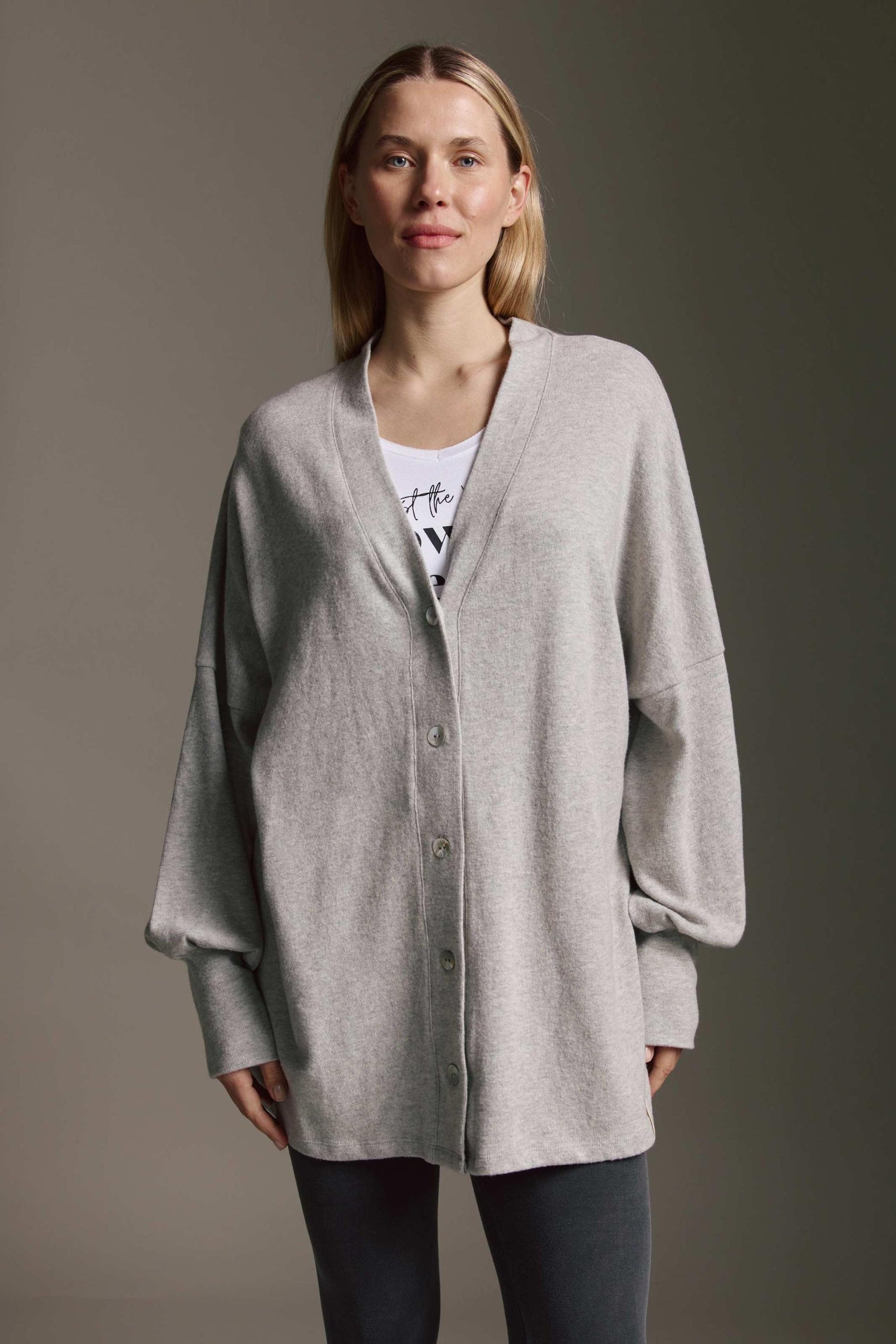 Cozy Cardigan Mit Ballonärmeln Und Besonderer Ärmelmanschette