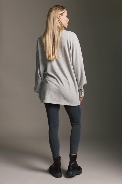 Cozy Cardigan Mit Ballonärmeln Und Besonderer Ärmelmanschette