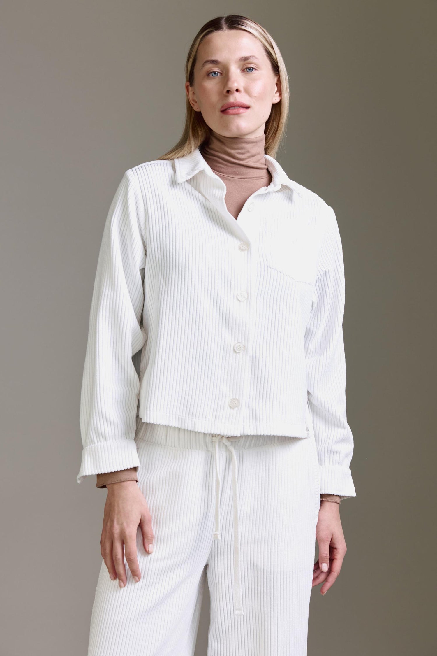 Cropped Cordjacke Mit Brusttasche