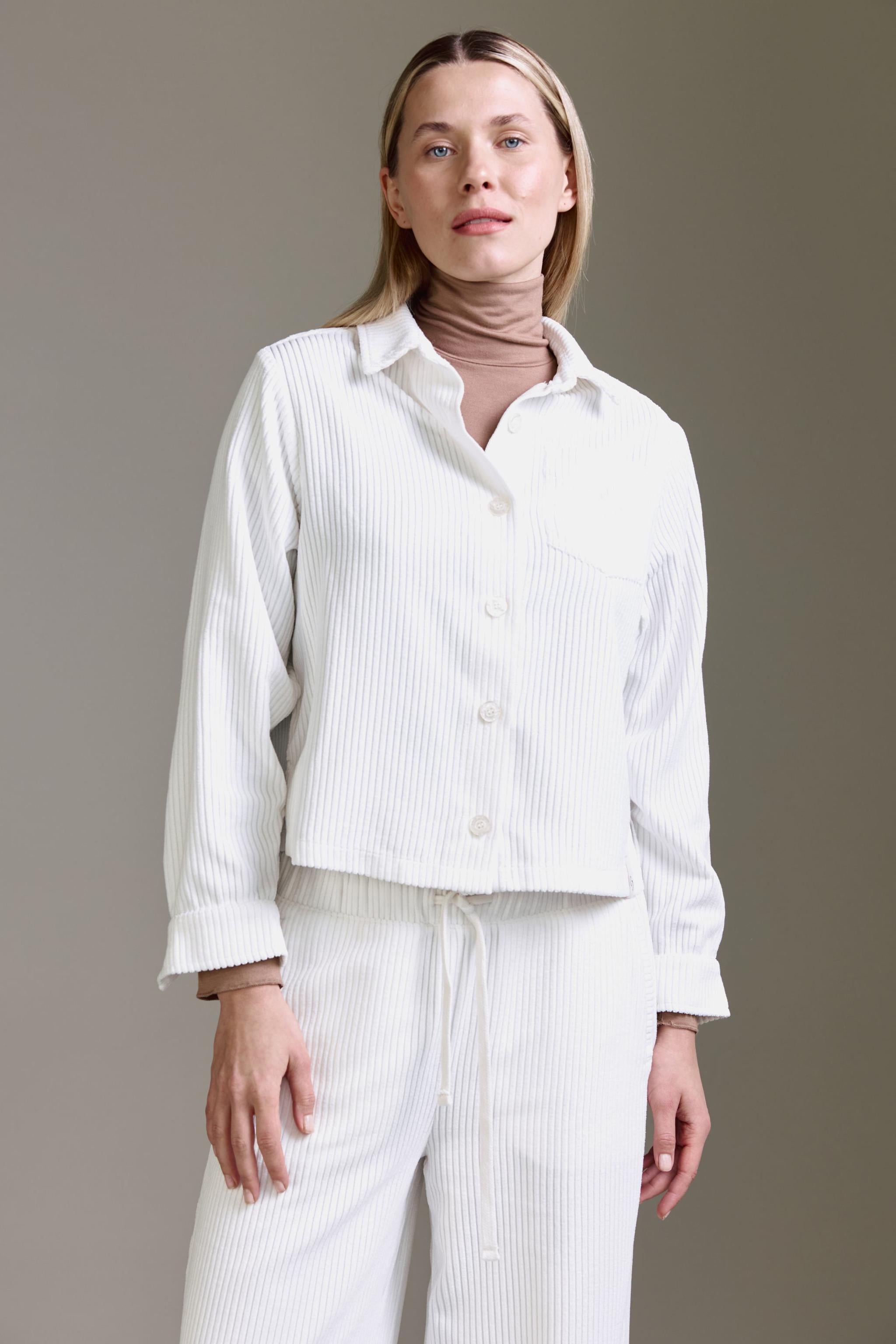 Cropped Cordjacke Mit Brusttasche