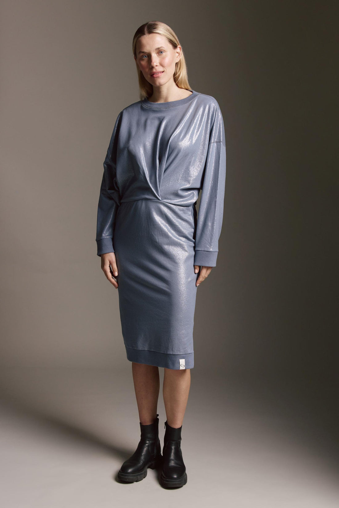 Sweatkleid Mit Gerafftem Detail Und Glitterprint