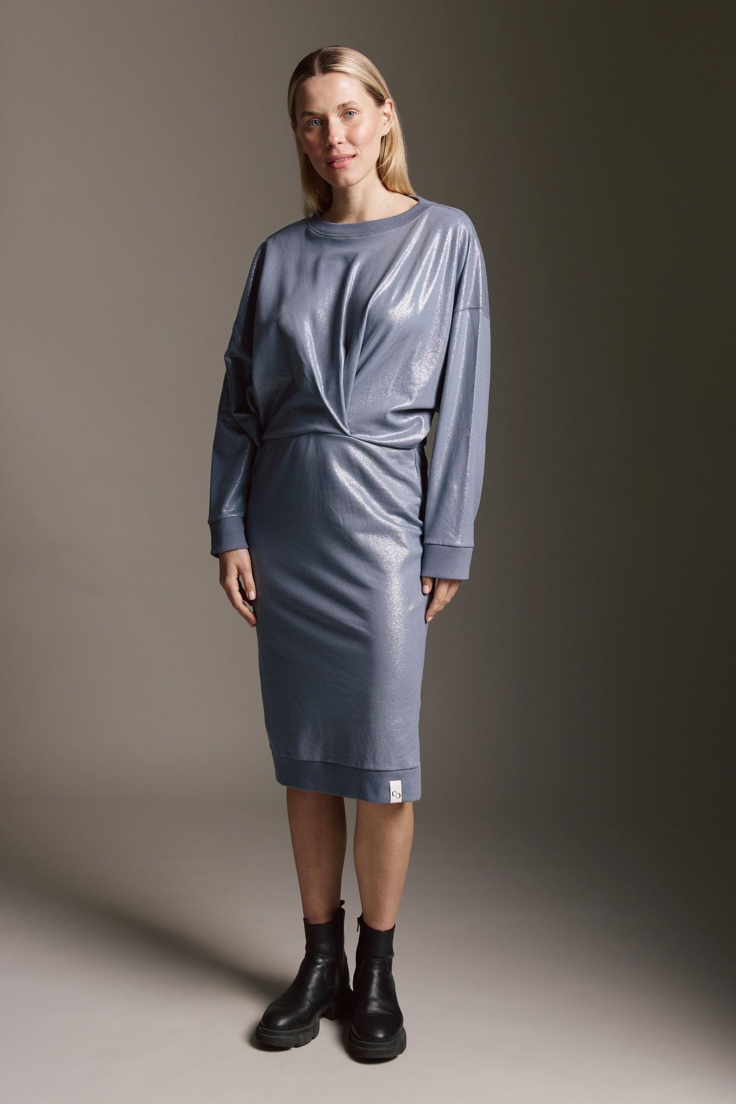 Sweatkleid Mit Gerafftem Detail Und Glitterprint