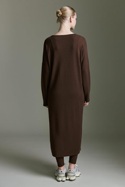 Cozy Kleid Mit Rundhals, Schlitz Und Ärmeldetails