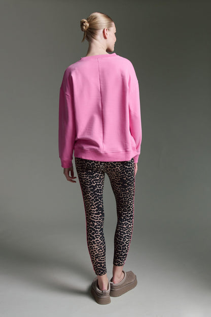 Softe Leggins Mit Hohem Bund, Leo Aop Und Kontrastpaspel