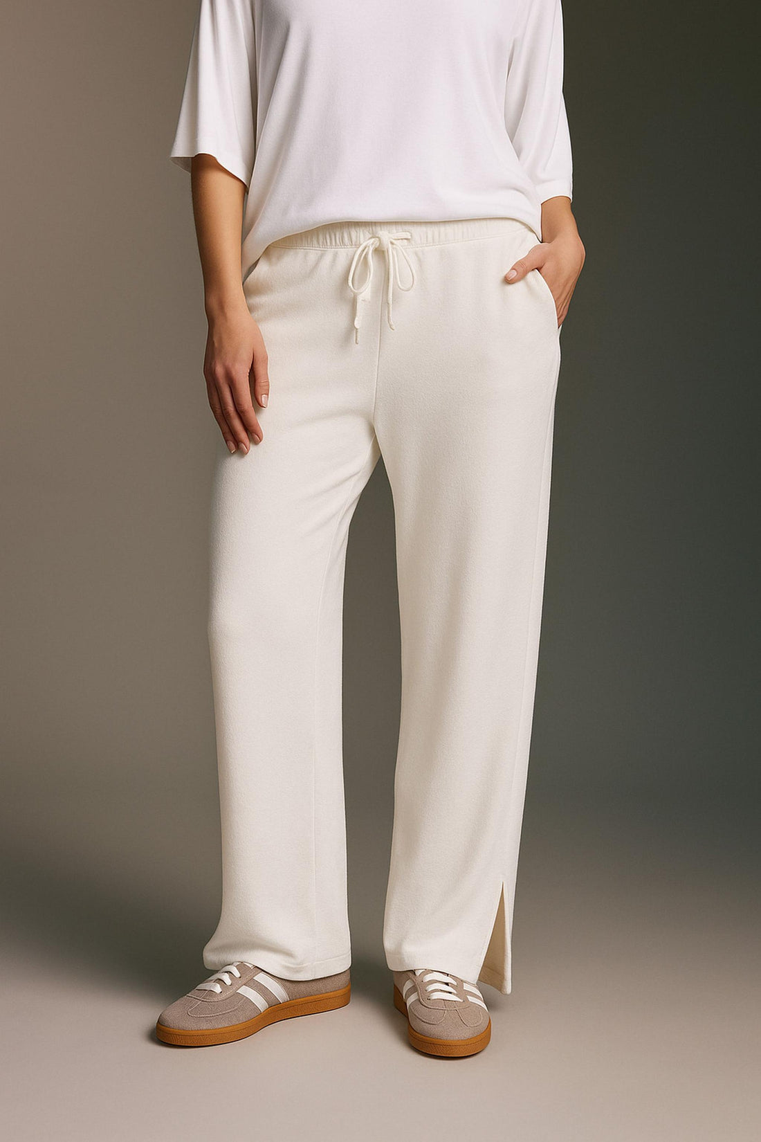 Cozy Hose Mit Elastischem Bund Und Schlitz Am Beinsaum