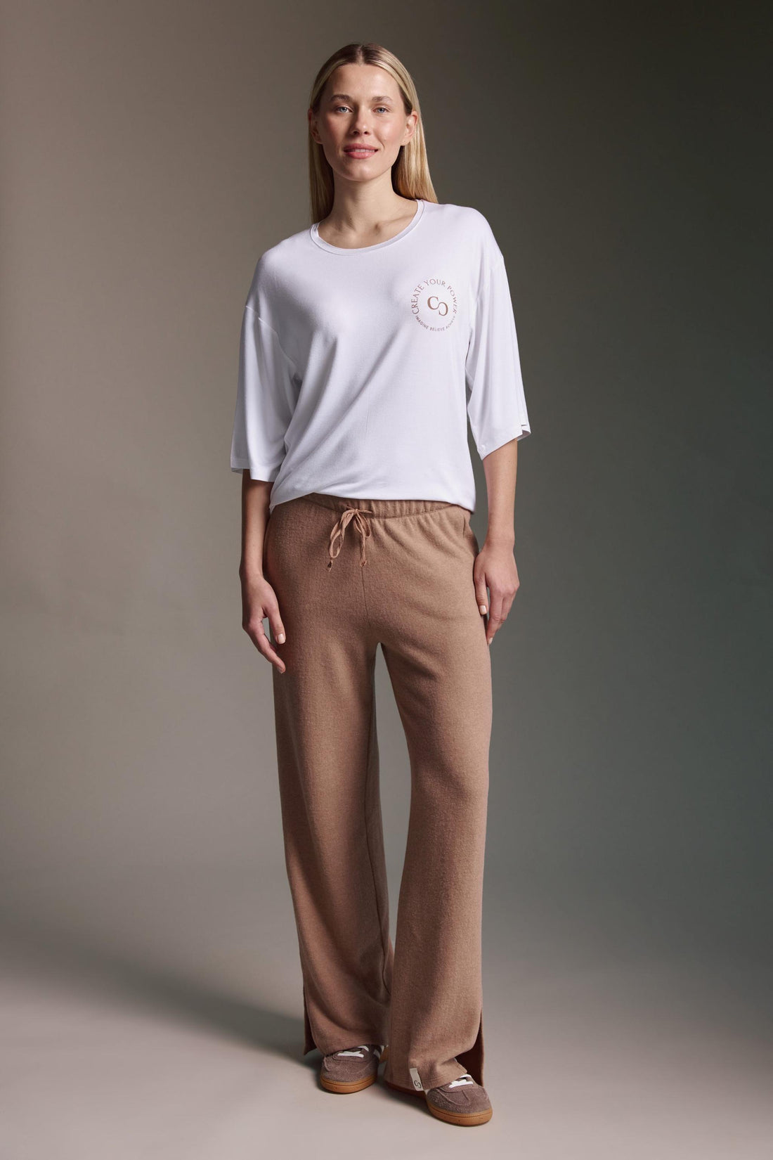 Cozy Hose Mit Elastischem Bund Und Schlitz Am Beinsaum