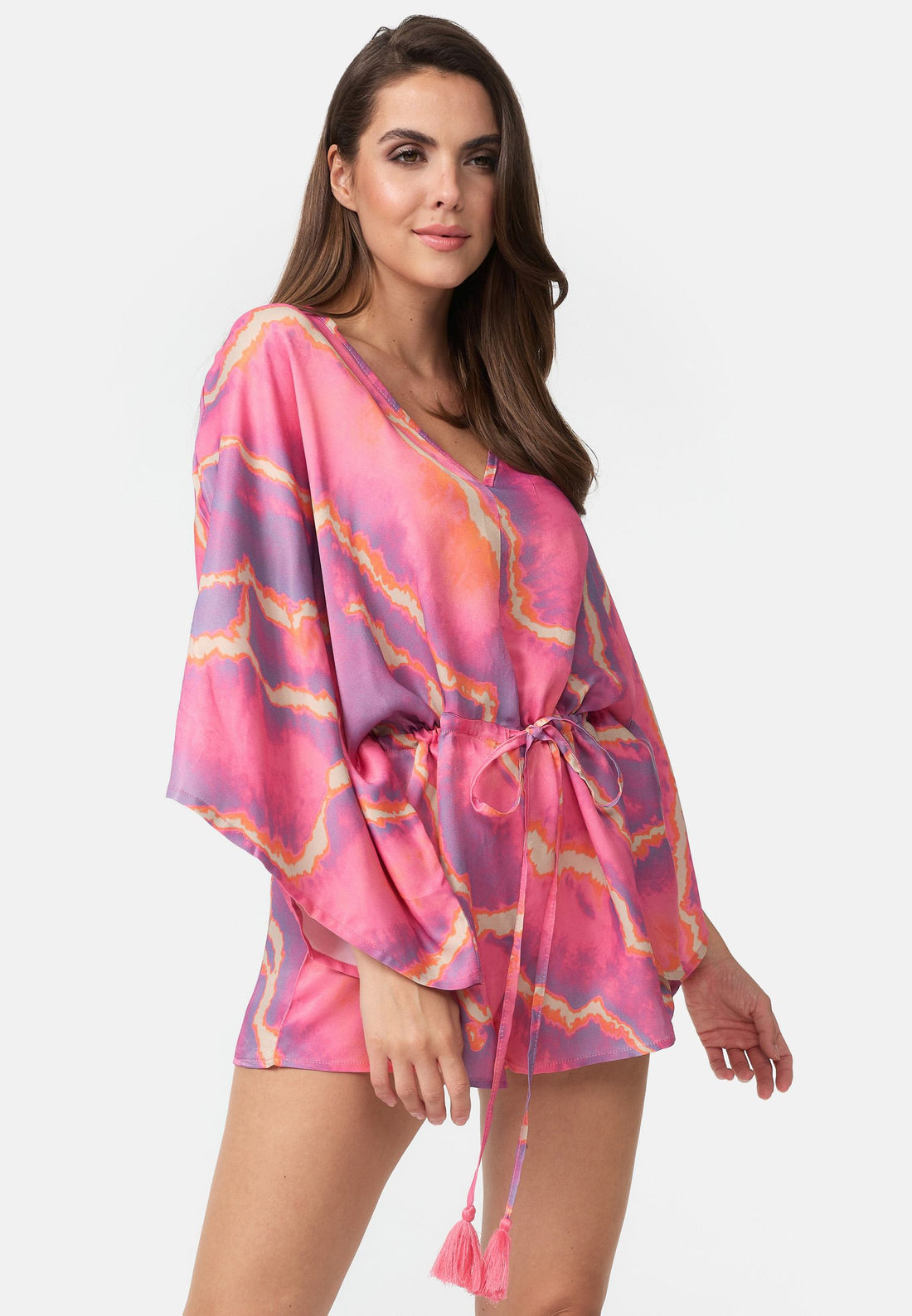 Satin Romper Mit Marble Aop