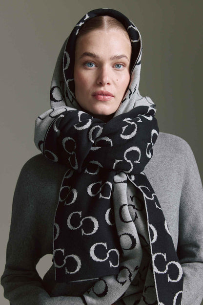 Intarsia Schal Mit Logo Aop