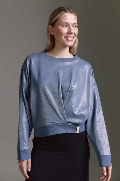 Sweatshirt Mit Gerafftem Detail Und Glitterprint