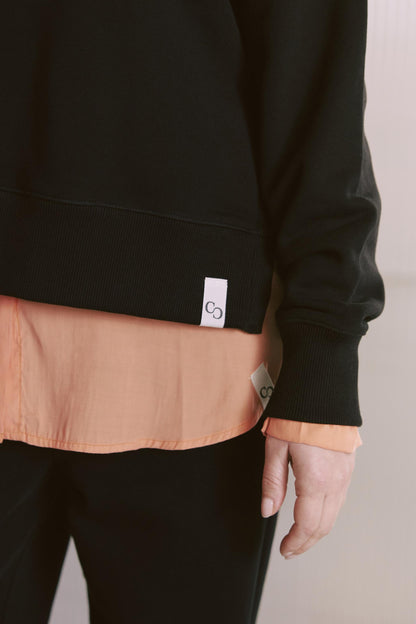 Cropped Heavy Sweatshirt Mit Kapuze Und Seitenschlitzen