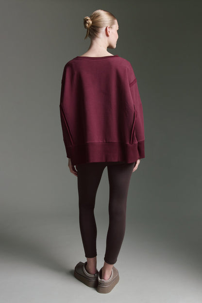 Sweatshirt Mit Weitem O-Hals Und Inside-Out Elementen