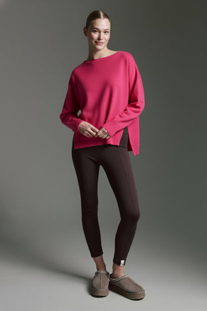 Sweatshirt Mit Weitem O-Hals Und Inside-Out Elementen