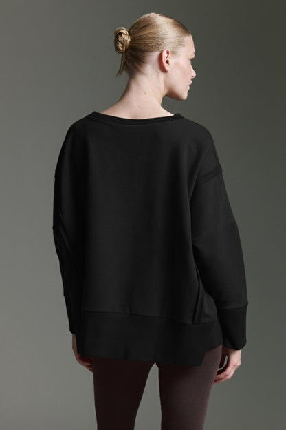 Sweatshirt Mit Weitem O-Hals Und Inside-Out Elementen