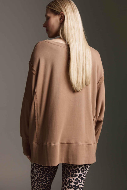 Softes Sweatshirt Mit Weitem O-Hals Und Inside-Out Elementen