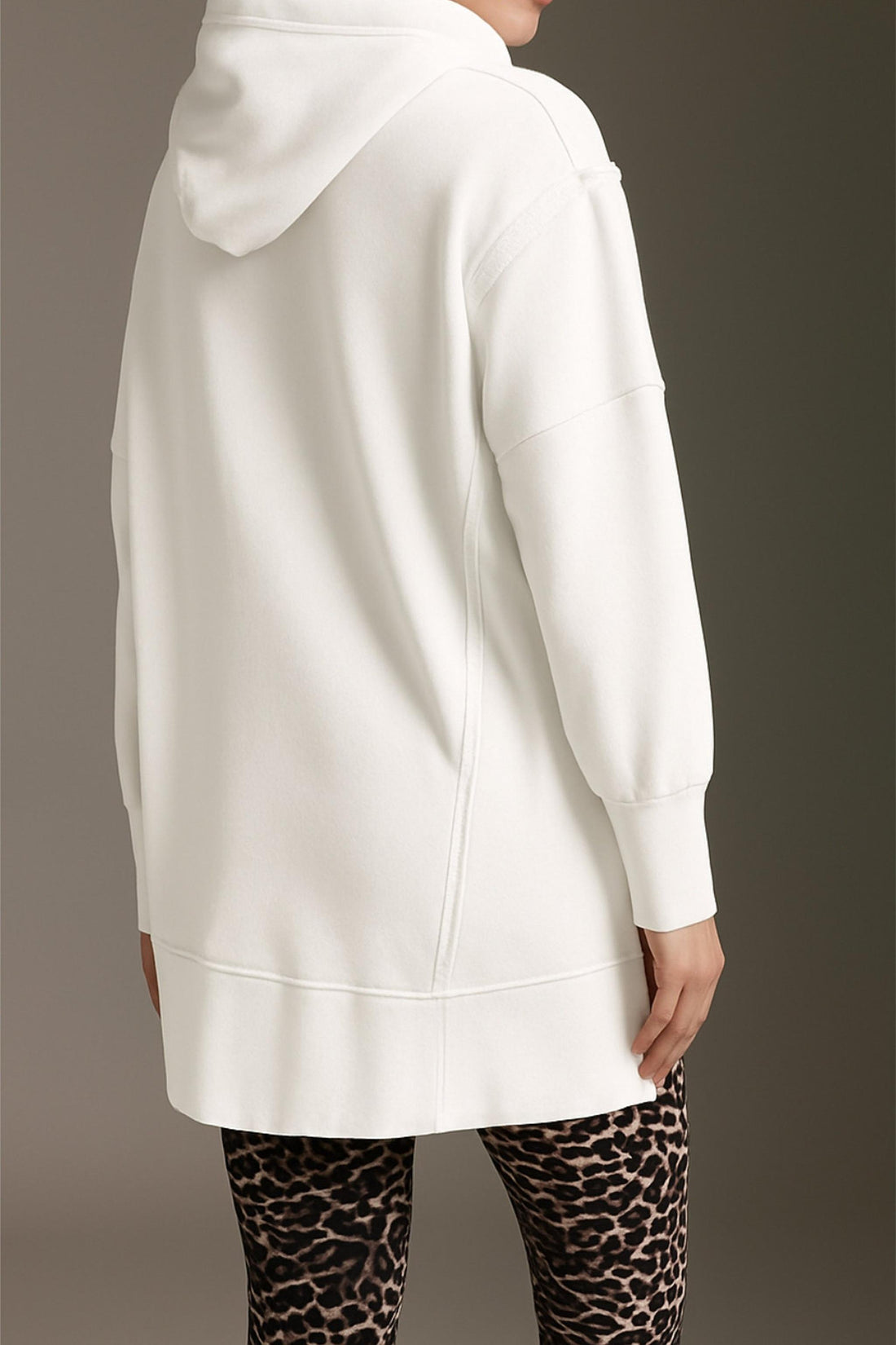 Softes Long Sweatshirt Mit Kapuze, Inside-Out Elementen Und Seitenschlitz
