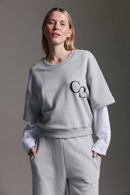 Heavy Weight Sweatshirt Mit Webärmeln Und Rundhals