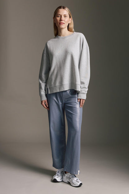 Heavy Weight Sweatshirt Mit Rundhals Und Offenen Seitennähten