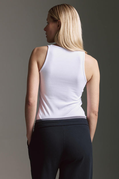 Geripptes Basic Top Mit Logostick
