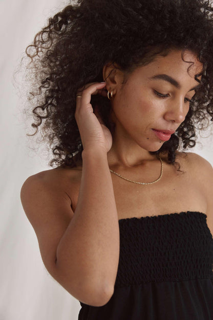 Tube Top Mit Gesmoktem Bund Und Seitenschlitzen