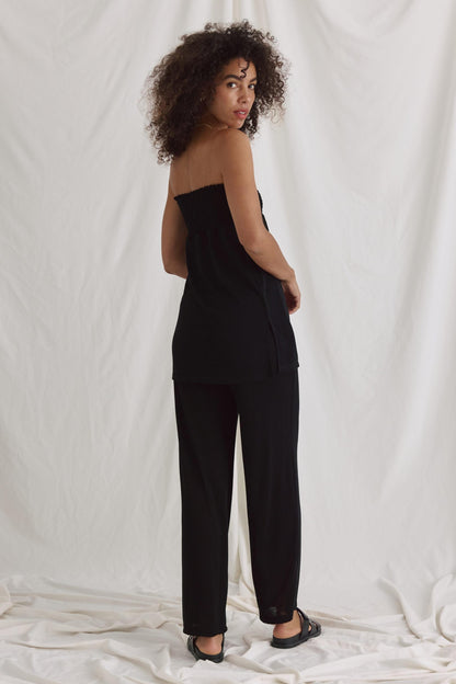 Tube Top Mit Gesmoktem Bund Und Seitenschlitzen
