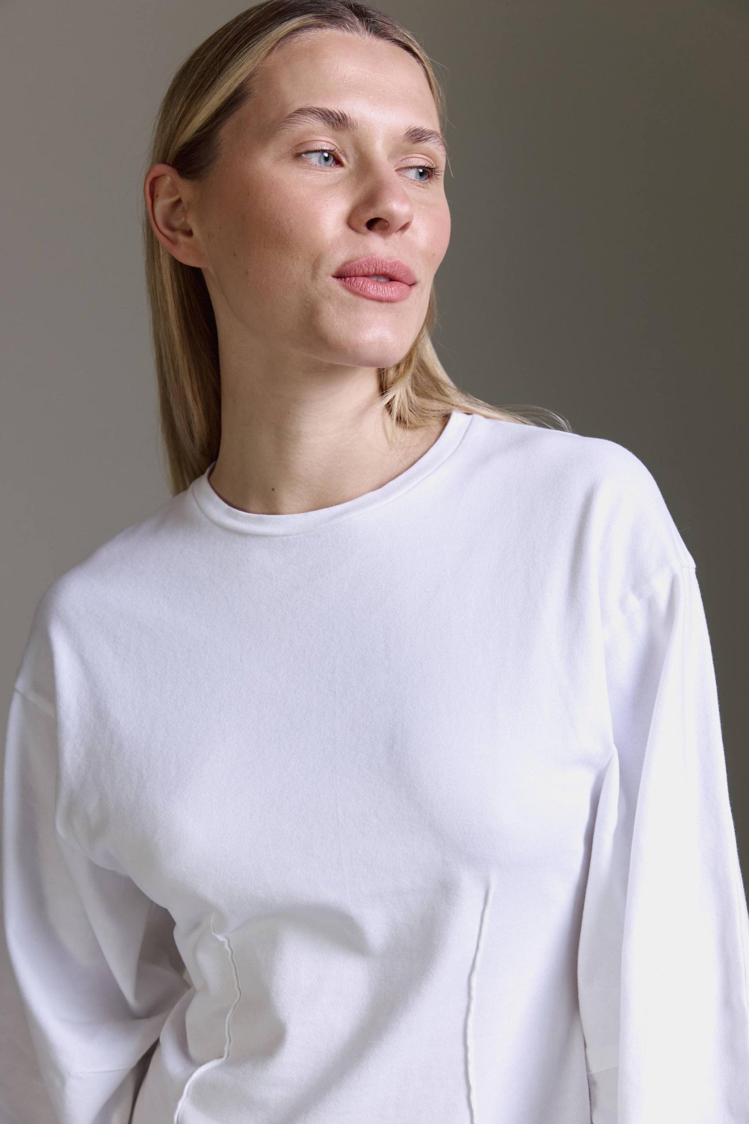 Softes Langarmshirt Mit Rundhals Und Abnähern