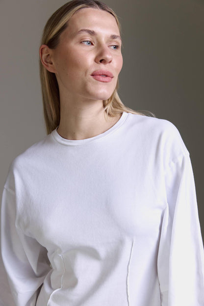 Softes Langarmshirt Mit Rundhals Und Abnähern