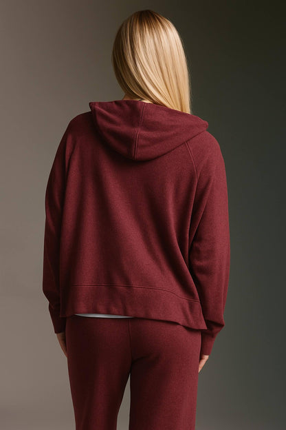 Cozy Cropped Langarmshirt Mit Seitenschlitz Und Kapuze