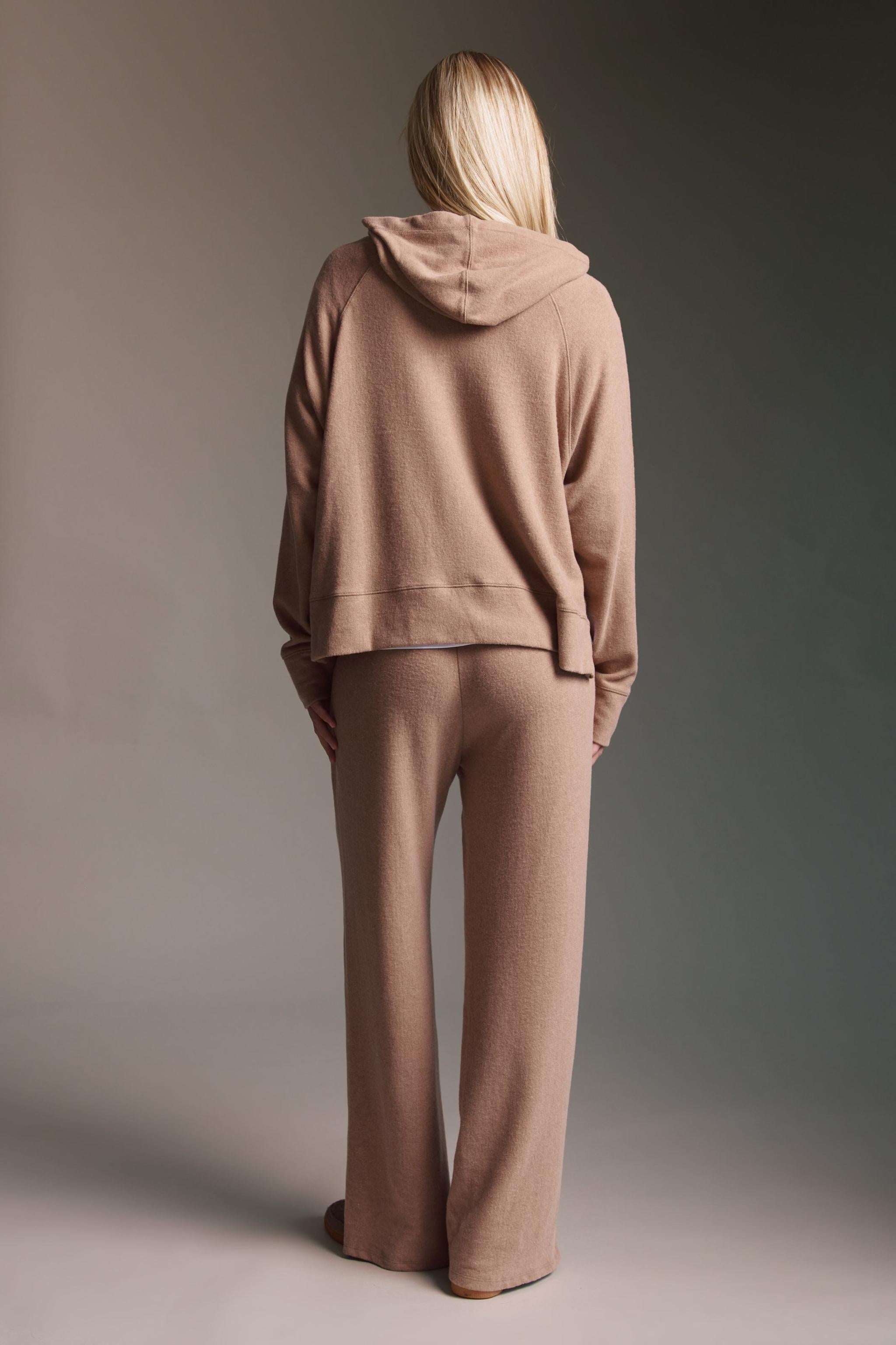 Cozy Cropped Langarmshirt Mit Seitenschlitz Und Kapuze