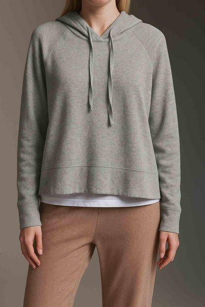 Cozy Cropped Langarmshirt Mit Seitenschlitz Und Kapuze