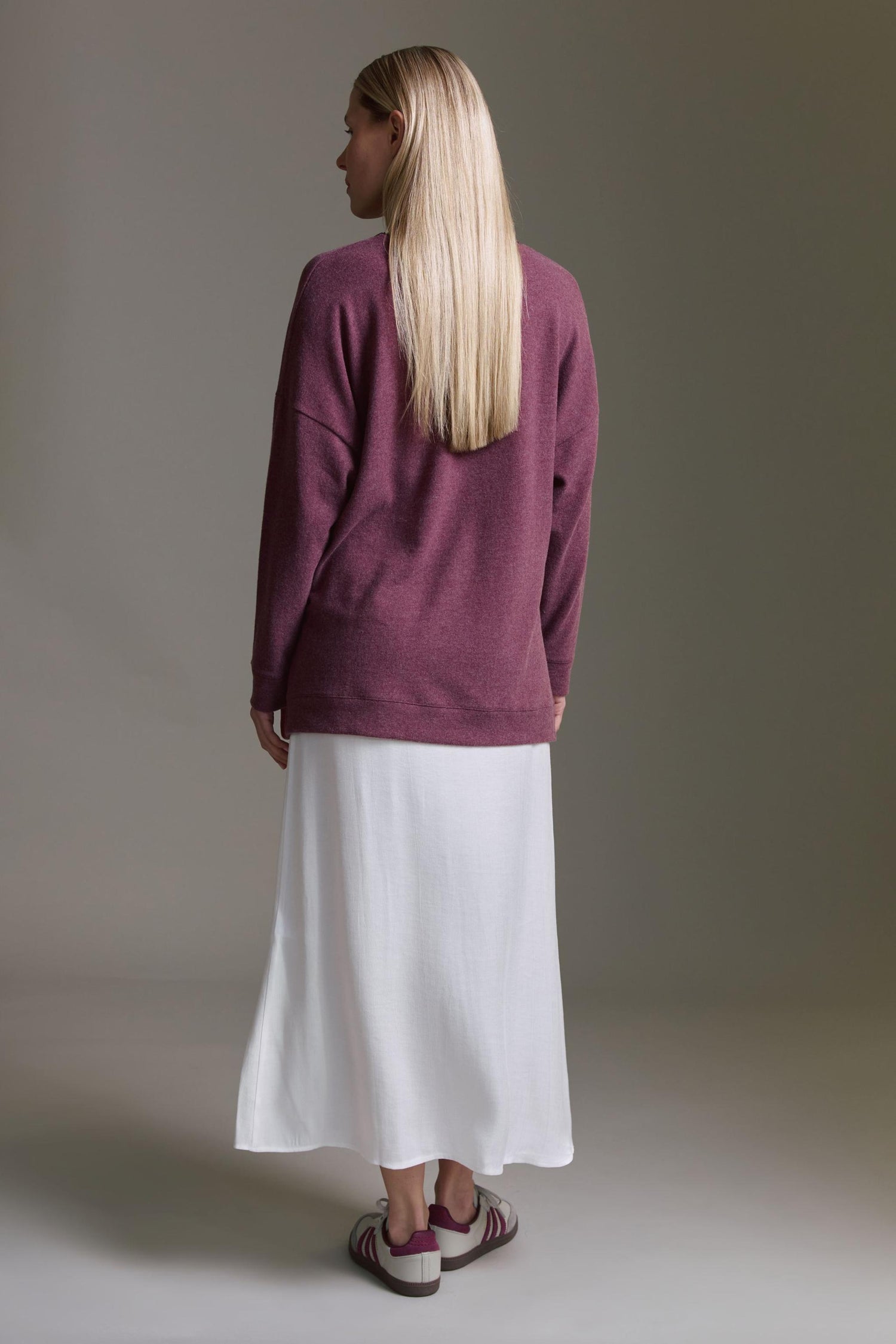 Cozy Oversized Langarmshirt Mit Seitenschlitzen Und Love Druck