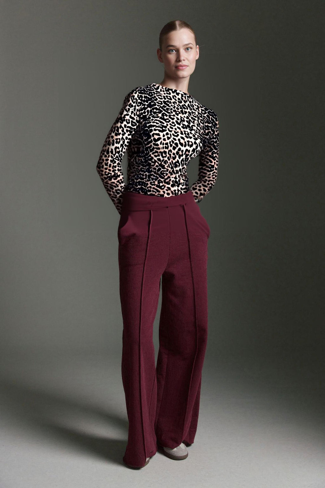 Softes Langarmshirt Mit Rundhals, Pattern Mix Und Daumenloch