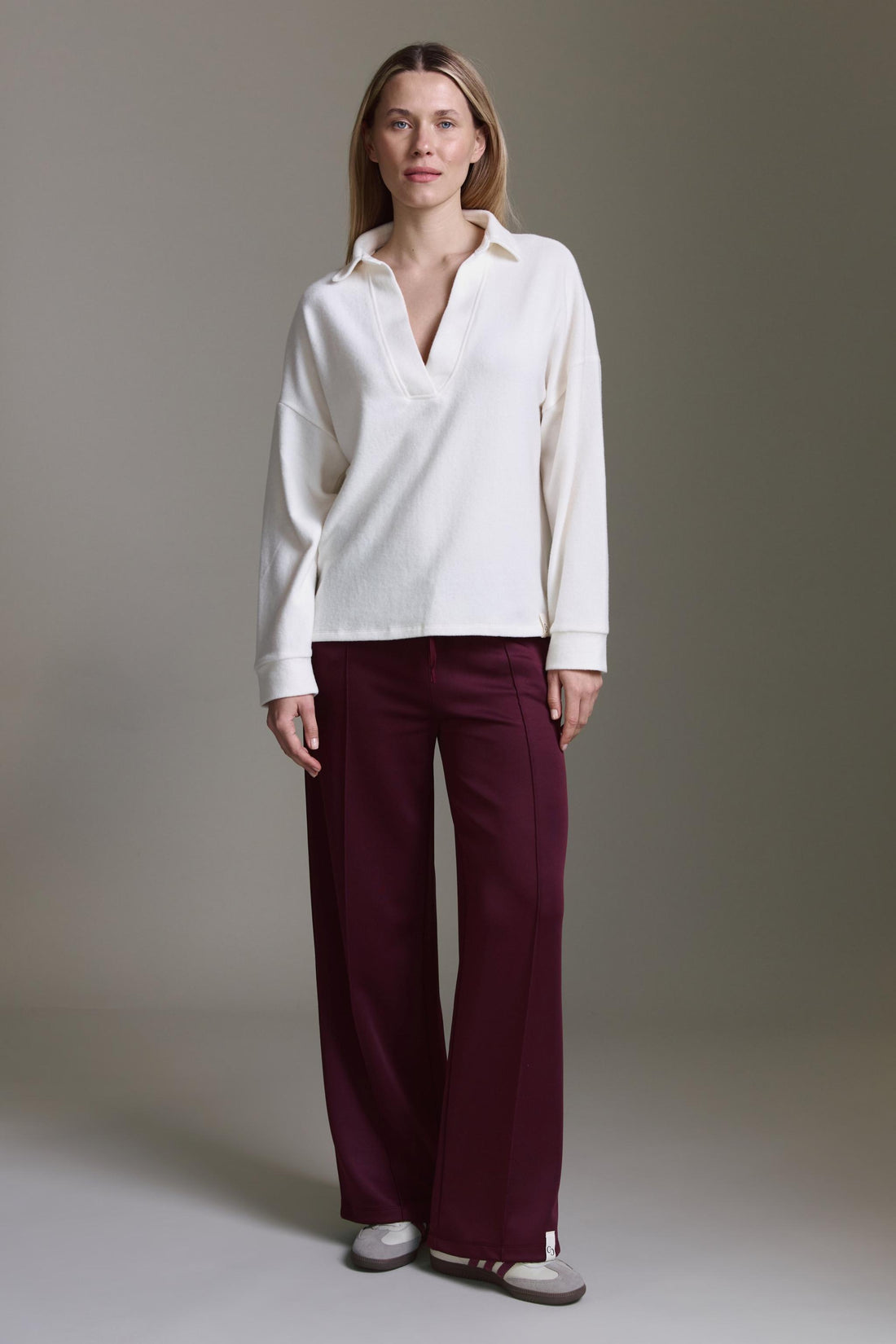 Cozy Langarmshirt Mit Polokragen