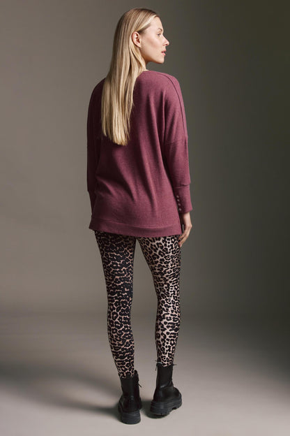 Cozy Langarmshirt Mit V-Hals, Saumversatz Und Besonderer Ärmelmanschette