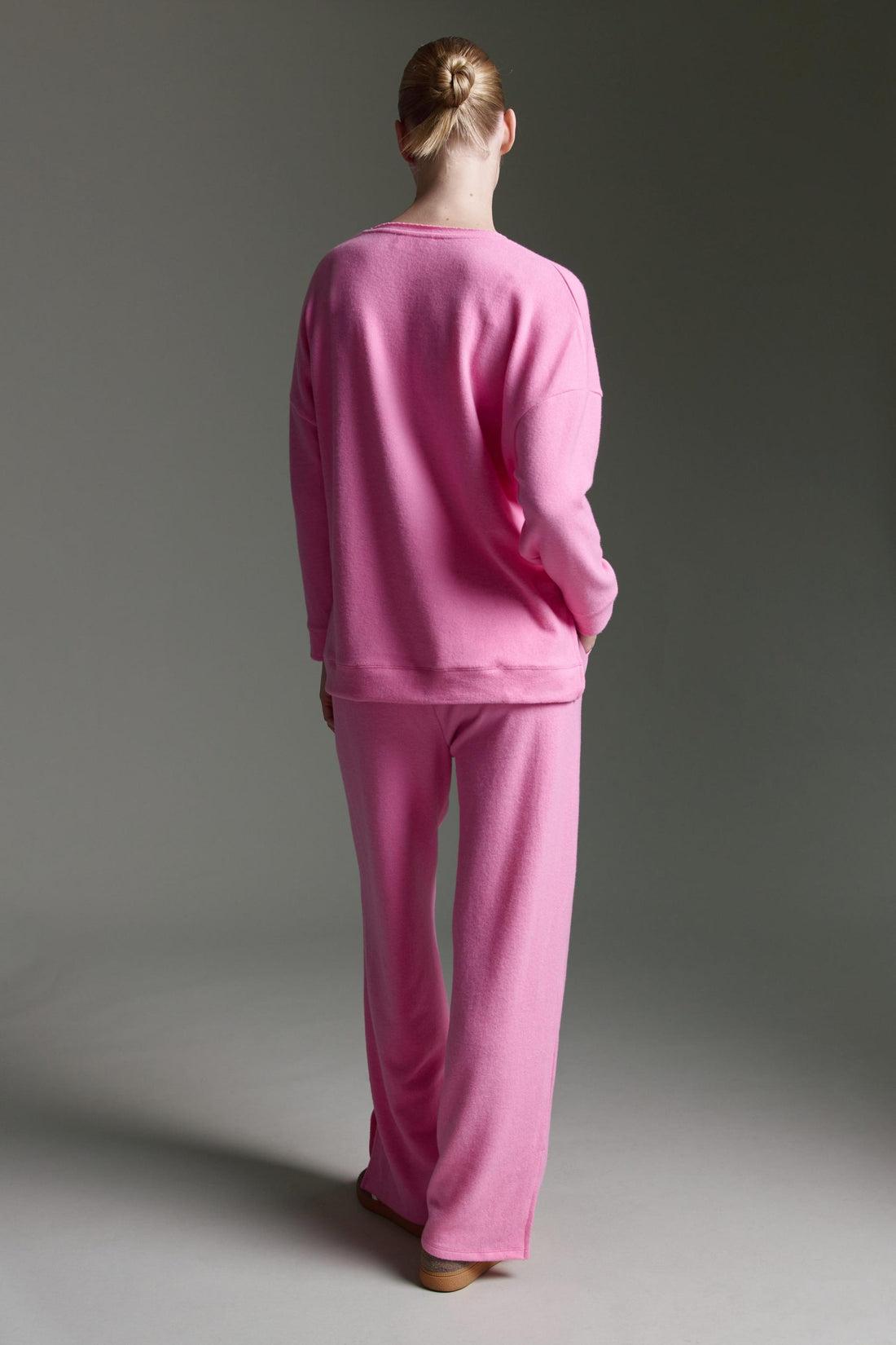 Cozy Oversized Langarmshirt Mit Seitenschlitzen Und Druck
