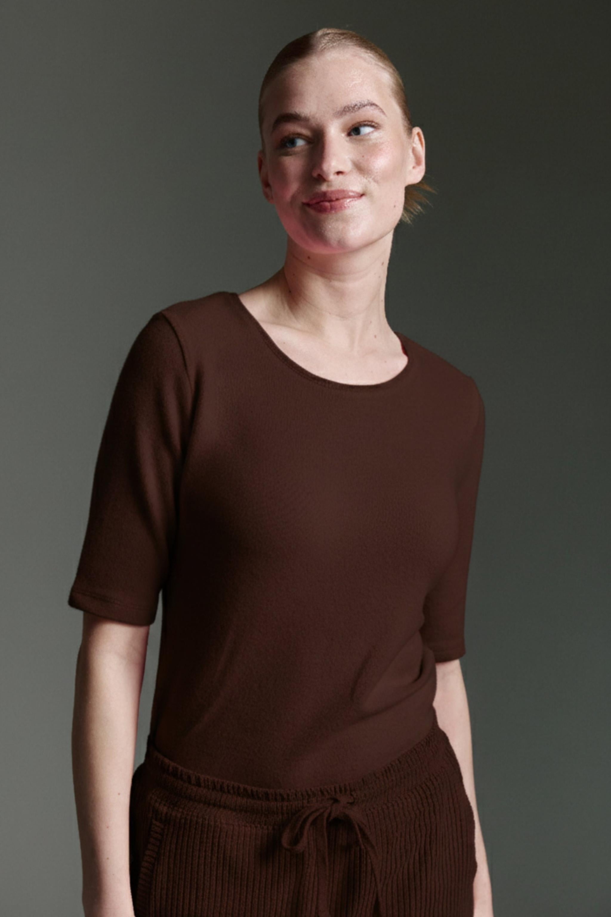 Cozy 3/4 Arm Shirt Mit Rundhals
