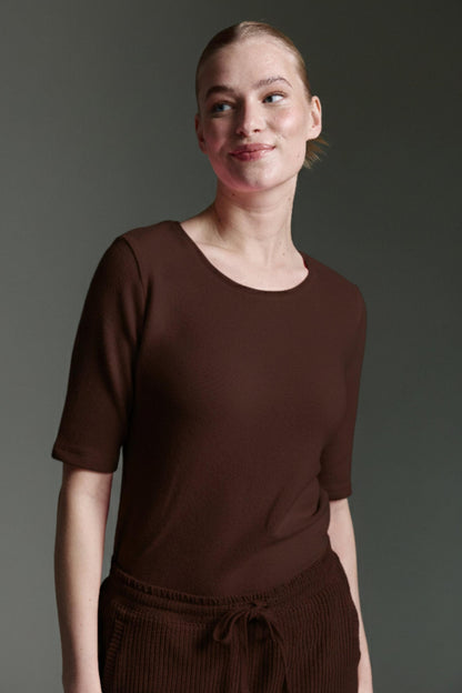 Cozy 3/4 Arm Shirt Mit Rundhals