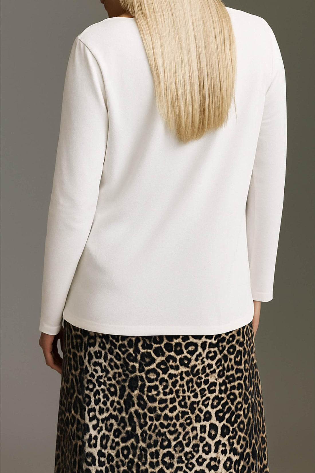Strickoptik Langarmshirt Mit V-Hals Und Rollkanten