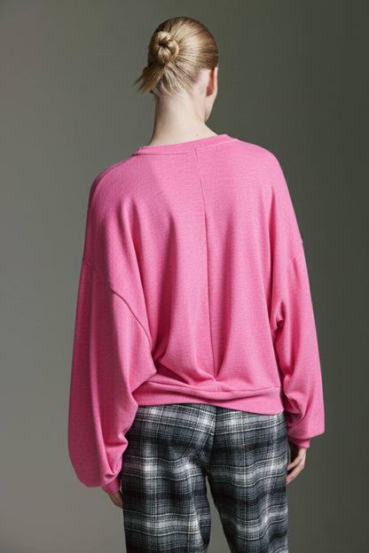 Cozy Langarmshirt Mit Rundhals Und Gerafftem Detail