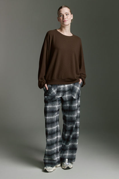 Cozy Langarmshirt Mit Rundhals Und Gerafftem Detail