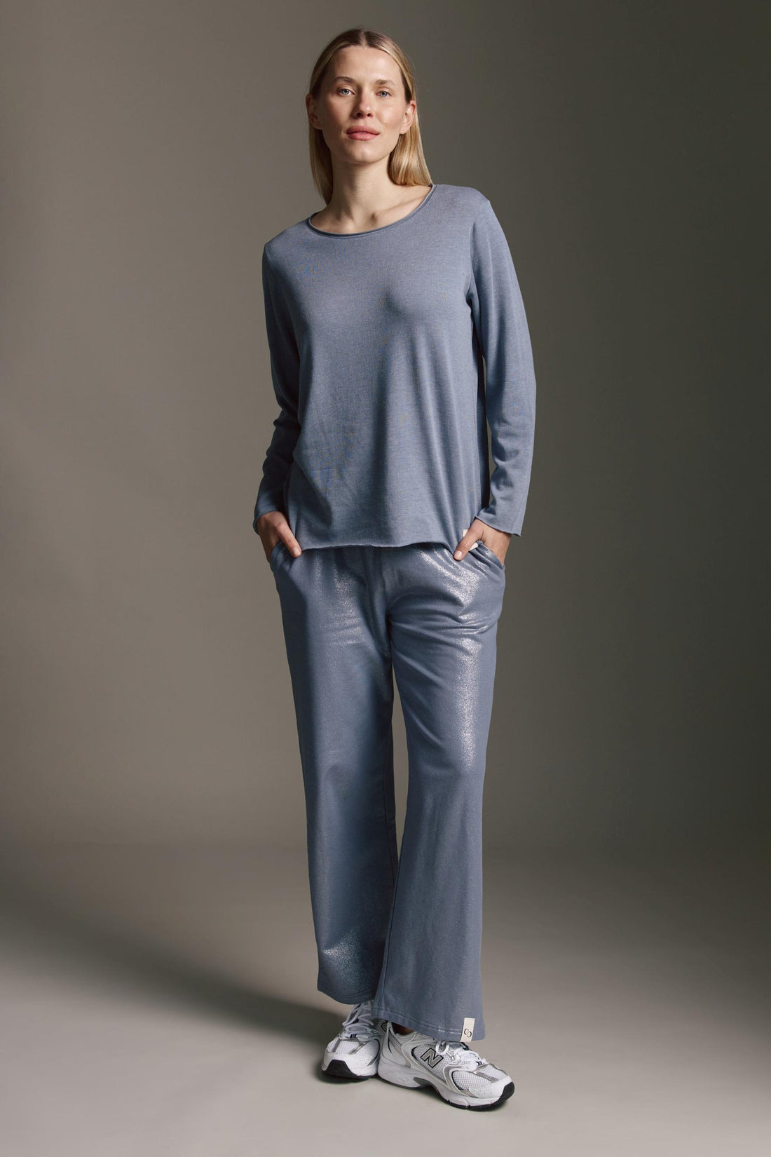 Strickoptik Langarmshirt Mit Rundhals Und Rollkanten