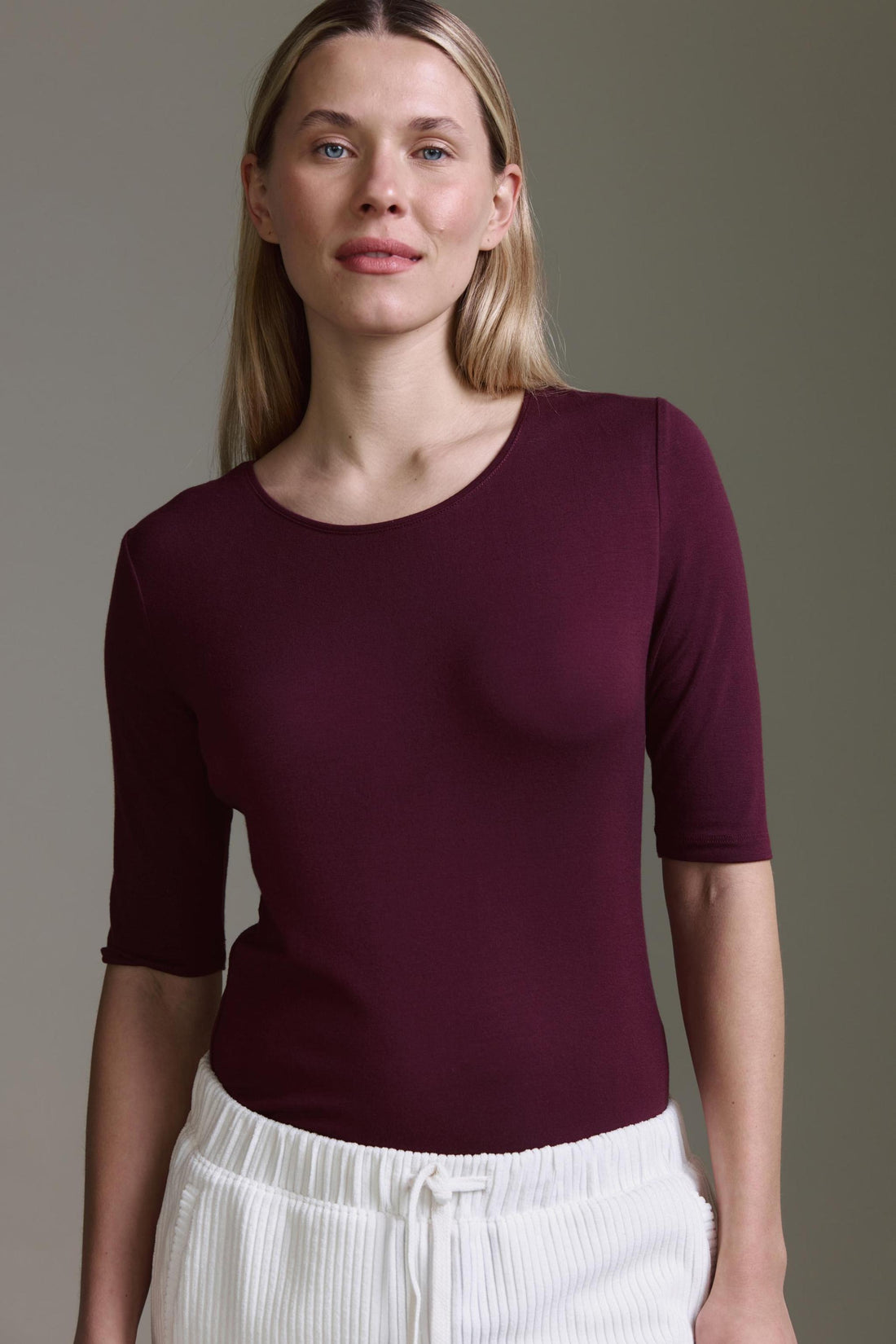 Super Softes 3/4 Arm Shirt Mit Rundhals