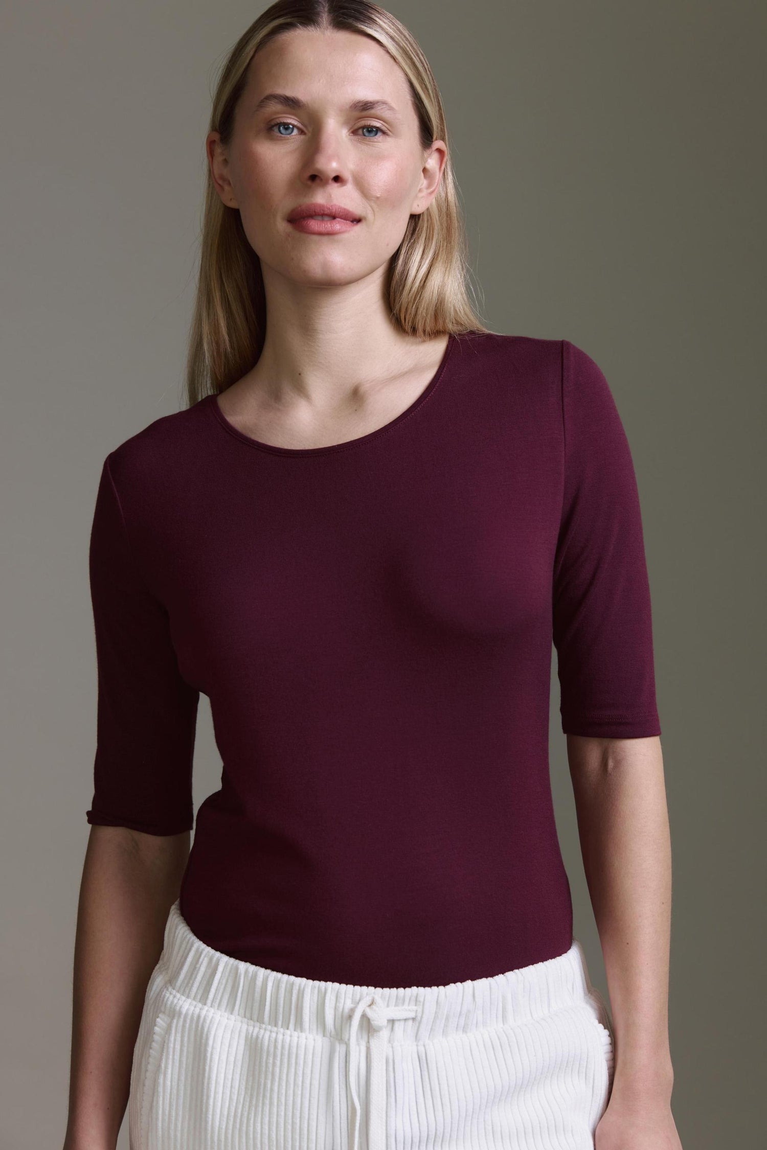 Super Softes 3/4 Arm Shirt Mit Rundhals