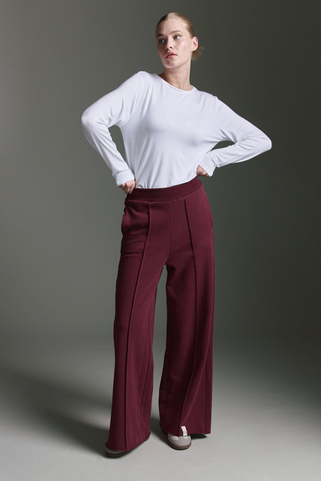 Softes Langarmshirt Mit Rundhals Und Paspeldetails Am Kragen