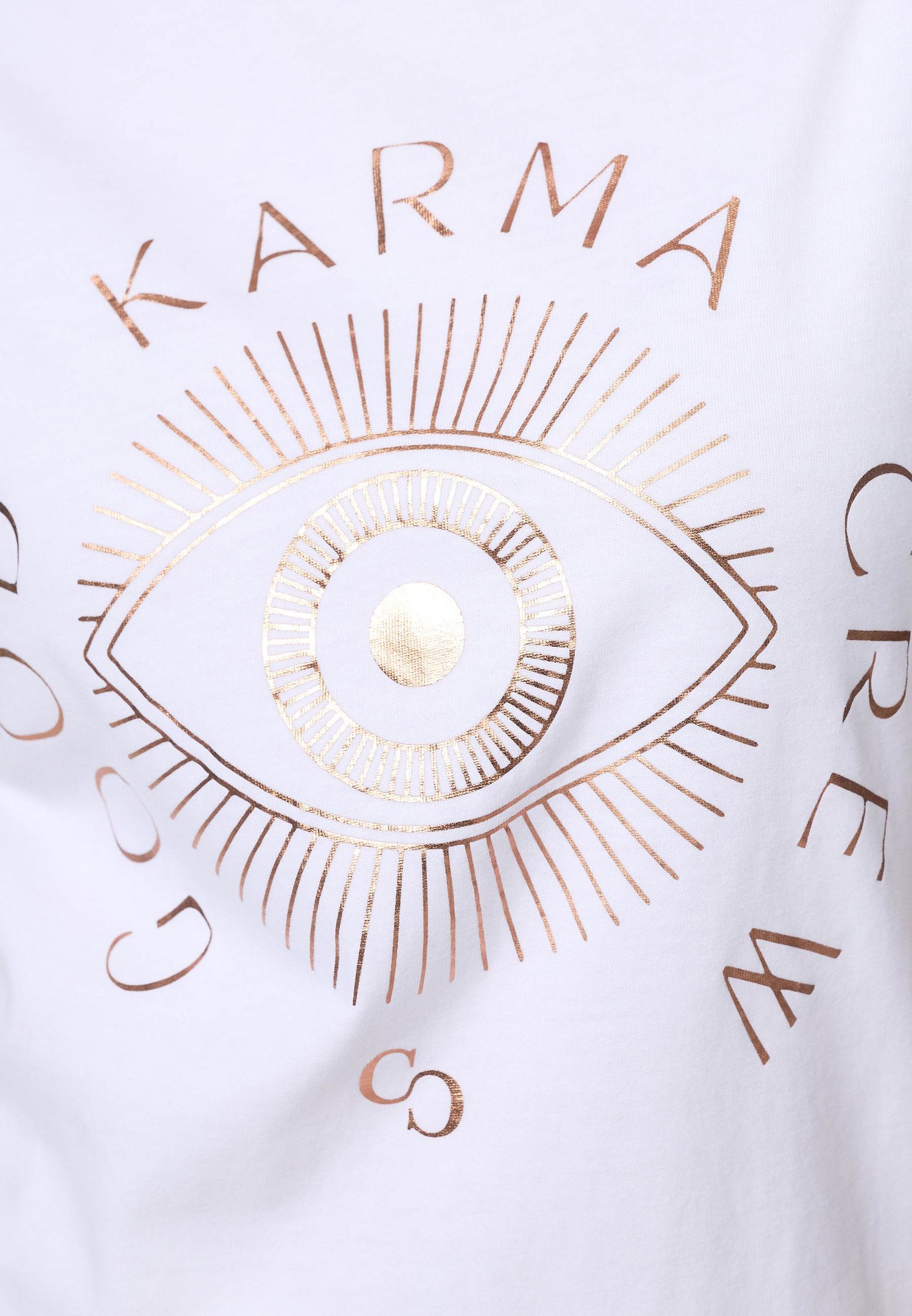 Gewaschenes T-Shirt Mit Good Karma Crew Foil Druck